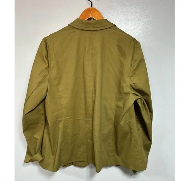 Lane Bryant Women’s Plus Size 22 One-Button Blazer Olive Green - Picture 3 of 5